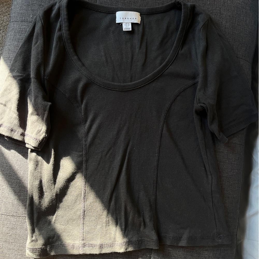TopShop ribbed semi- cropped basic tee
Midi length sleeves